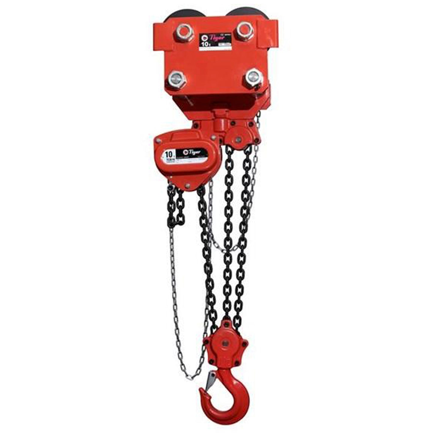3.0t CAPACITY TIGER COMBINED CHAIN BLOCK & PUSH TRAVEL TROLLEY (TWIN FALL), CCBTP 105-230mm