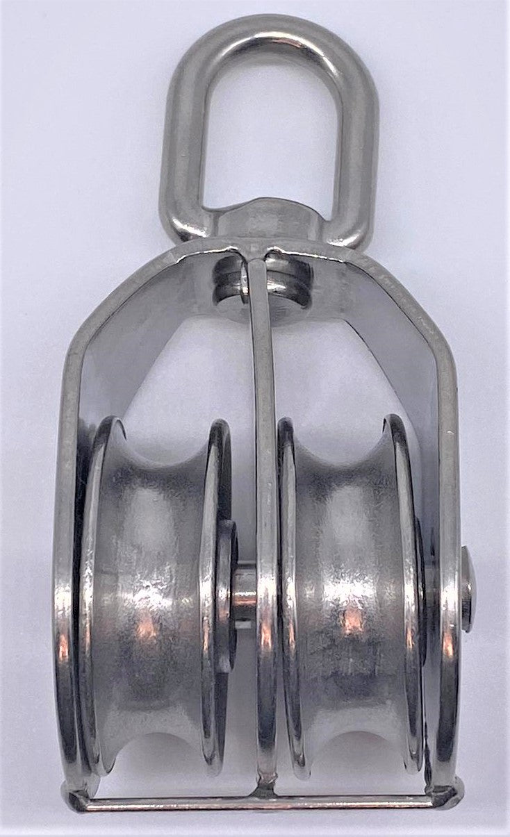 50 mm Double Pulley Block with Swivel Eye Ref: 166-12 from Winchshop