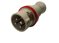 Red Male 16A 4 Pin Plug 400V Ref: 280-3