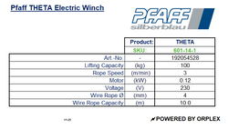 Pfaff THETA Electric Winch