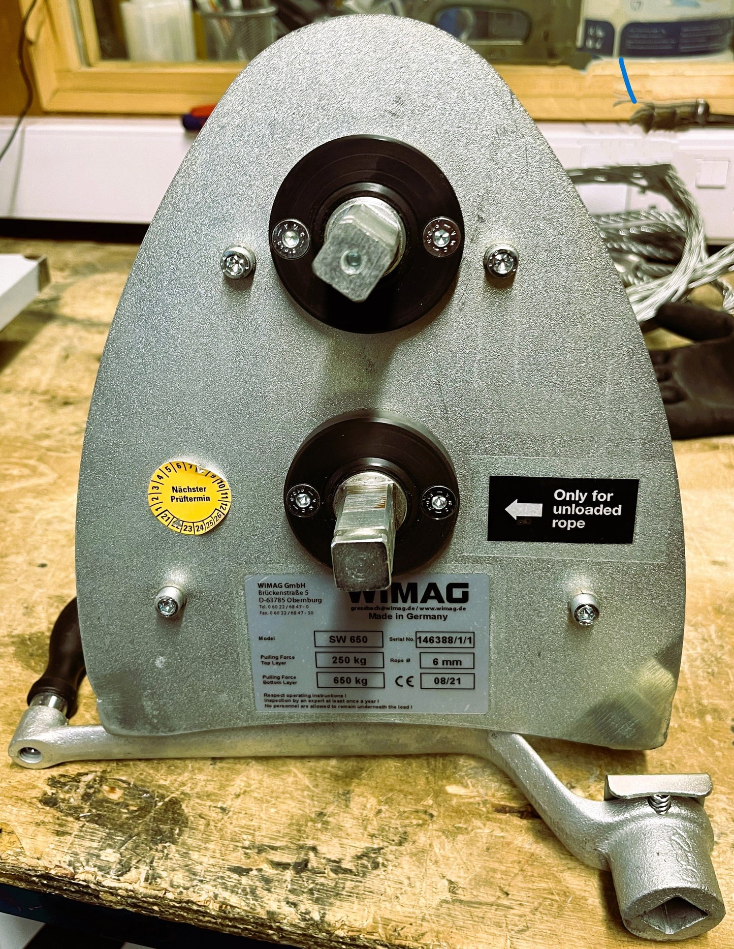WIMAG - SW650 Braked Rope Hand Winch 650kg