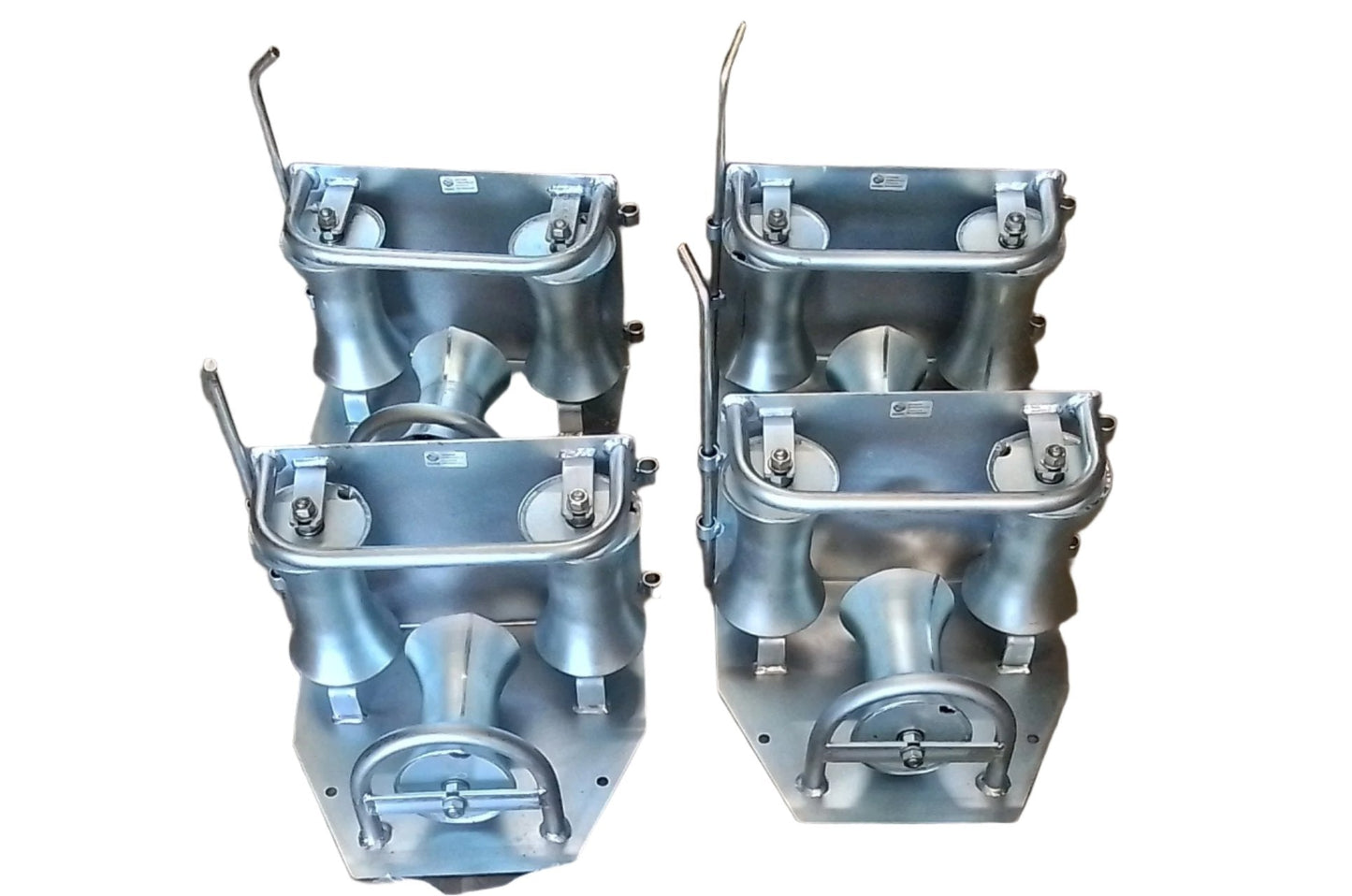 Corner Roller with Flat Base & Connecting Pins to create multiple inline corner rollers