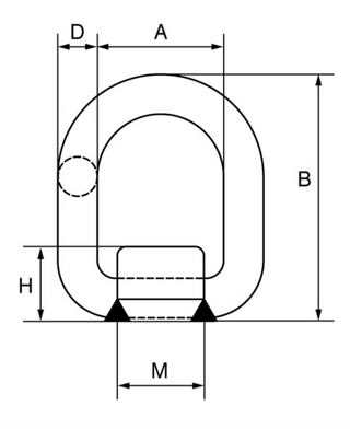 GT Cobra Grade 80 Weld on Pivoting D Ring