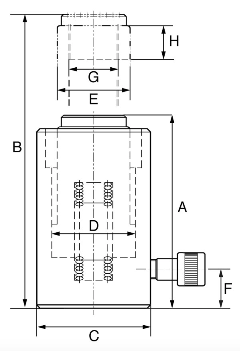 Tecpos Single Acting Cylinder - TS Series (5.0t)