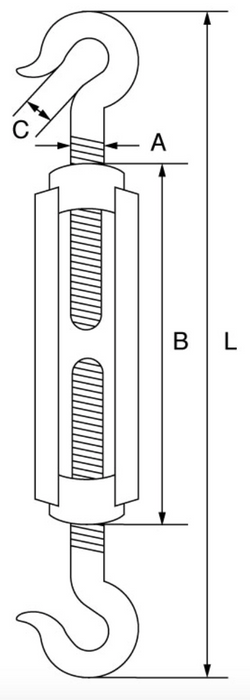 Open Body Mild Steel Straining turnbuckle Screw Hook/Hook