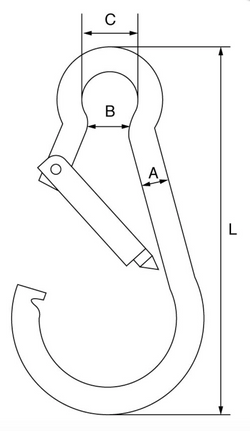 Stainless Steel AISI 316 Carbine Hook