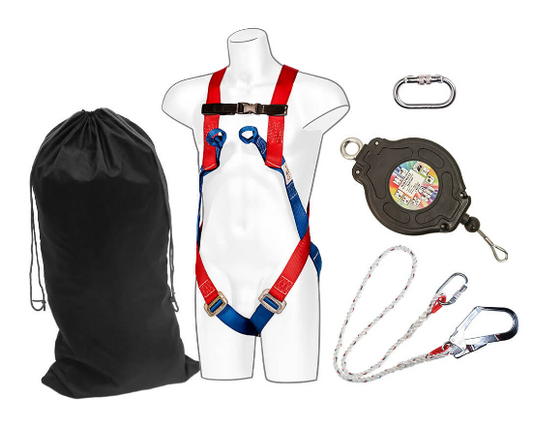 2 Point Harness Kit with Fall Arrest Block, Lanyard, Carabiner & Bag