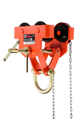 TIGER ADJUSTABLE GEARED TROLLEY TYPE AGT (with lockable adjustment to spindle bar)