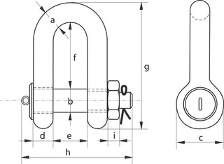 Green Pin Grade 6 Standard DEE Shackles with Bolt and Safety Nut