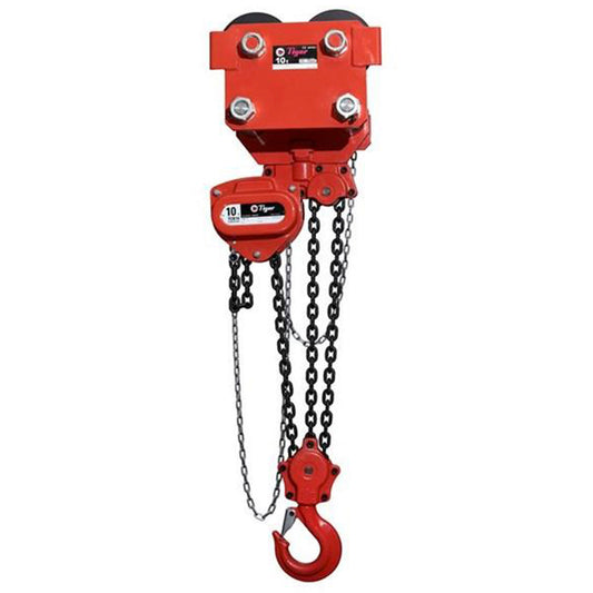 5.0t CAPACITY TIGER COMBINED CHAIN BLOCK & PUSH TRAVEL TROLLEY (TWIN FALL), CCBTP 126-305mm