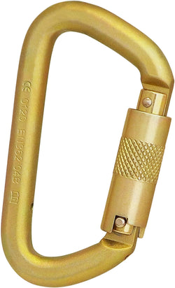 ISC Offset D Keylock Screwgate Steel Karabiner - 50kN - Zinc Finish