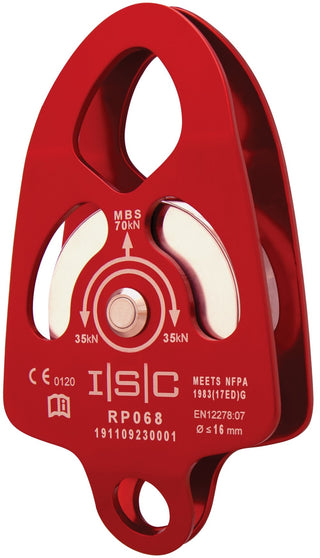  ISC Large Single Prussik Pulley with Load Becket - Aluminium - 70kN - Max Rope Dia 16mm
