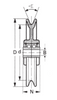 Technical Drawing of WEBI Galvanised Cast Iron Single Pulley, Type ETT-74