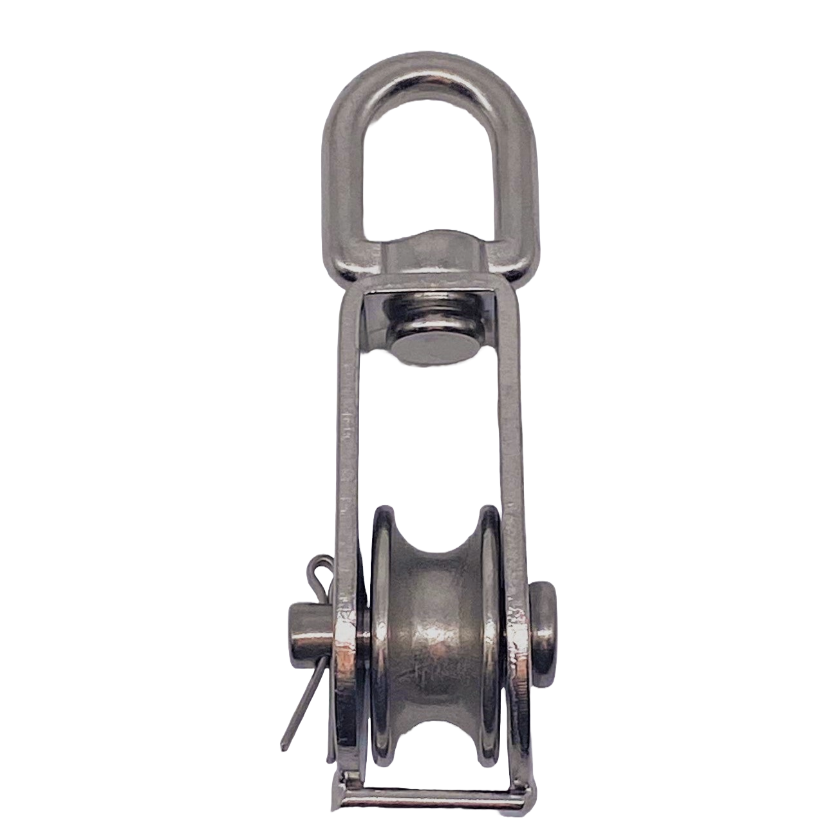 Stainless Steel Single Pulley Block with Swivel Eye