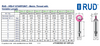 Technical Specifications Table with Technical Drawing for RUD VRS-F Starpoint with variable length
