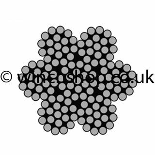  8mm 7 x 19 Galvanised Wire Rope, 10 metres long