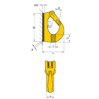 YOKE Digital Weld-On Hook Dimensions