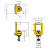 YOKE Digital Lifting Point Long Bolt - Metric Thread Dimensions