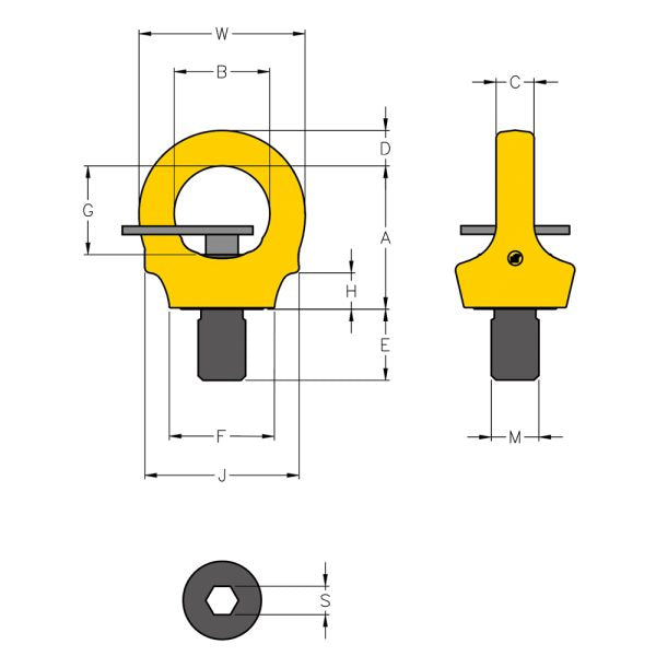 YOKE Digital Key Eye Point Dimensions