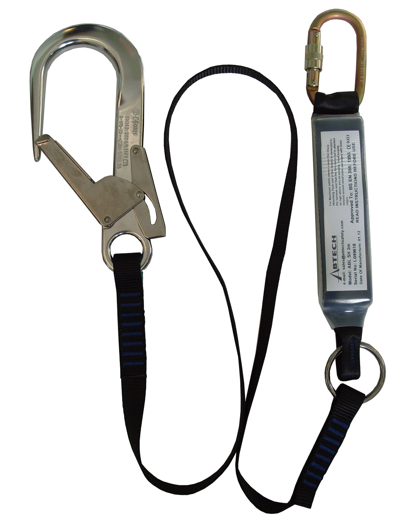 ABL2.0SH - Abtech - 2m Shock Absorbing Lanyard with SSW/SHH & K10SG each end