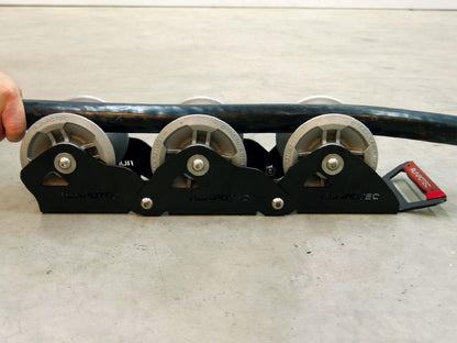 The Runpotec cable guide roller with 3 rollers - can be used for pulling SWA in a straight line with the least possible resistance