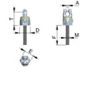 RUD PP-VIP PowerPoint® direct VIP chain connection, metric thread 1t dimension drawing 