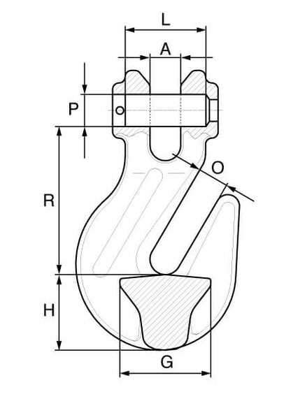 KITO - Grade 8 Clevis Grab Hook to BS-EN 1677-1