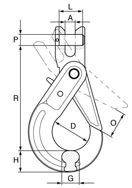 KITO - Grade 8 Clevis Self Locking Hook (103 Series) to BS-EN 1677-3