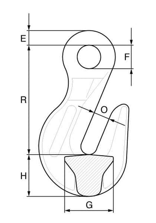KITO - Grade 8 Eye Type Grab Hook to BS-EN 1677-1