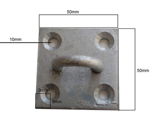 Galvanised Steel Staple Eye Plate 50x50mm