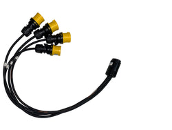  Soca Break Out Control  - 1 x Soca Female to 4 x 4 Pin 16A 110V Yellow CeeForm Male Splitter