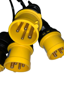 Soca Break Out Control  - 1 x Soca Female to 4 x 4 Pin 16A 110V Yellow CeeForm Male Splitter