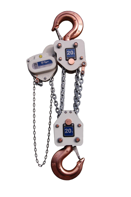 TIGER SPARK RESISTANT SS20 CHAIN BLOCK XCB, 20.0t CAPACITY Ref: 219-10 - Hoistshop