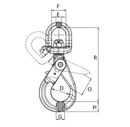 KITO - Grade 10 Swivel Self Locking Hook to BS-EN 1677-4