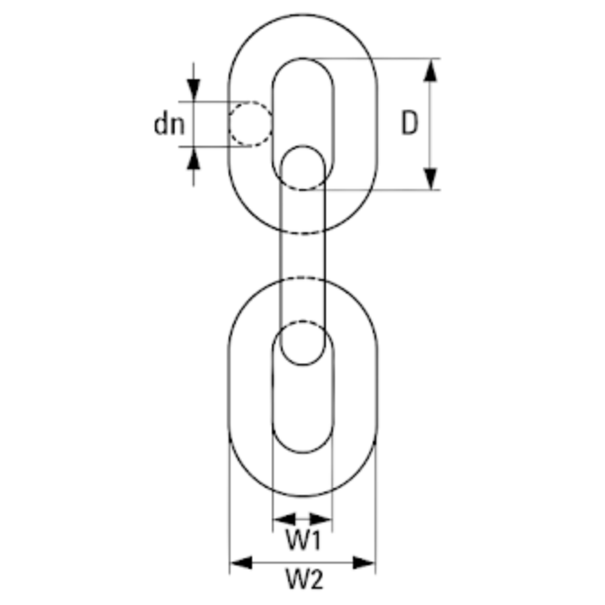 Short Link Stainless Steel Chain AISI 316L Grade 6