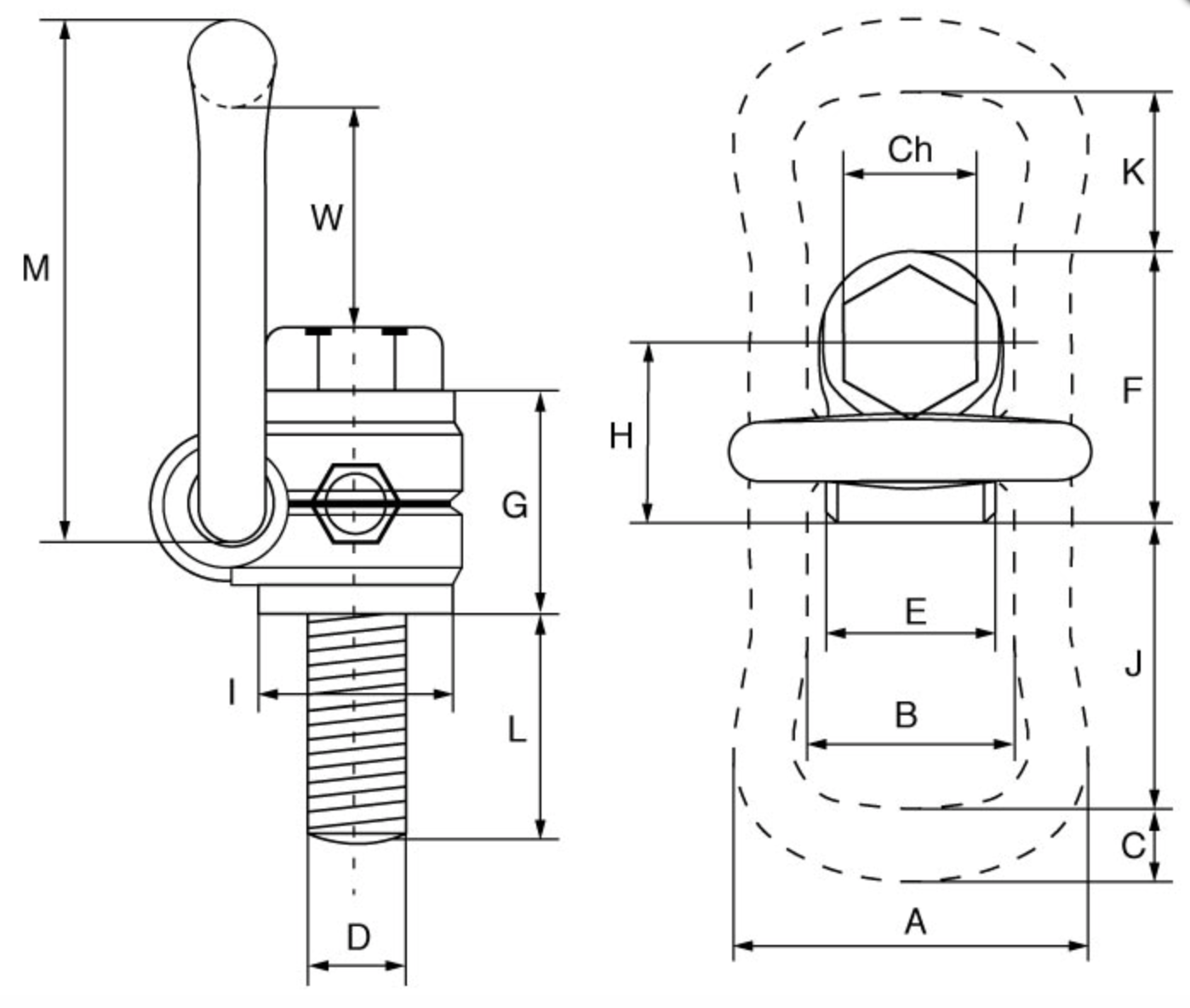 Cartec Grade 10 Rotating Eyebolt with Clamp - 806X