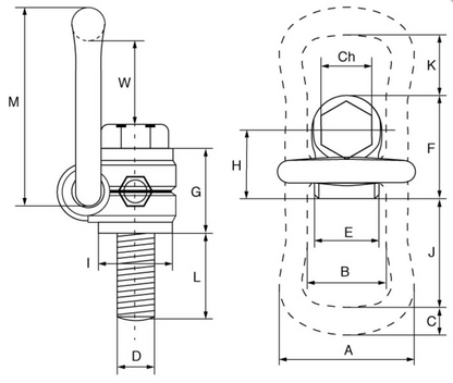 Cartec Grade 10 Rotating Eyebolt with Clamp - 806X