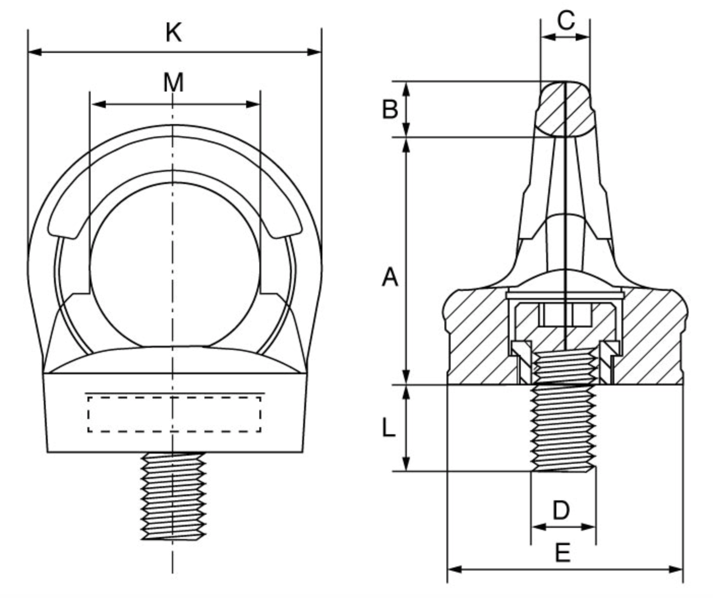 Cartec Grade 10 Swivel Eyebolt with Key - 807X