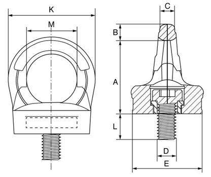 Cartec Grade 10 Swivel Eyebolt with Key - 807X