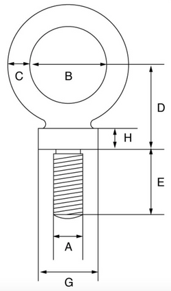 High Tensile Dynamo Eyebolt Whitworth Thread