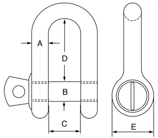 GT Blue Pin Grade 6 Dee Shackles with Screw Collar Pin