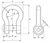 Green Pin Grade 6 Square Sunken Hole Bow Shackle