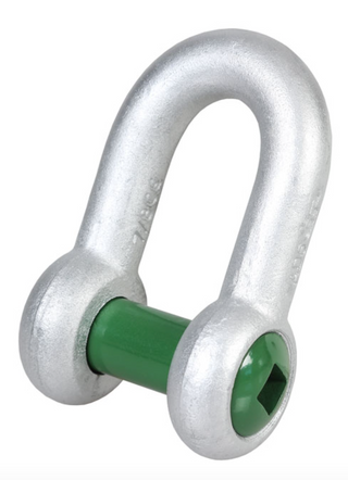  Green Pin Grade 6 Square Sunken Hole Dee Shackle