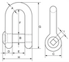 Green Pin Grade 6 Square Sunken Hole Dee Shackle