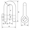 Green Pin Grade 6 Square Head Dee Shackle