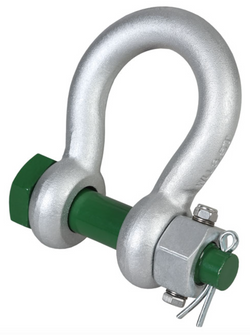  Green Pin Grade 6 Standard Bow Shackle with Fixed Nut Safety Pin