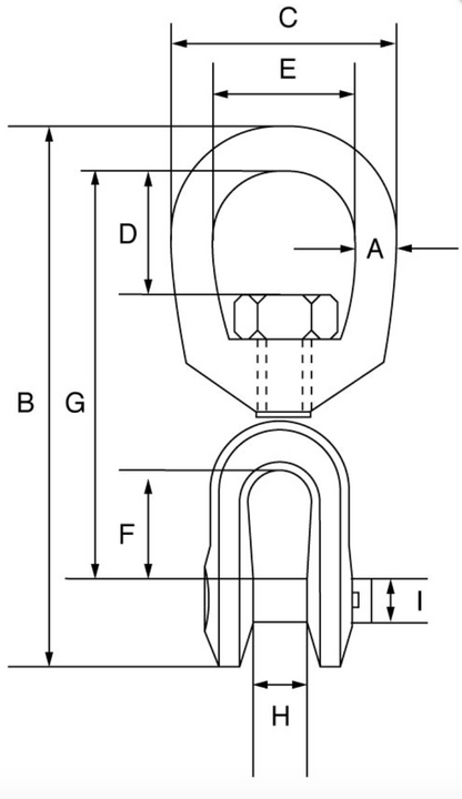 Green Pin Swivel Eye/Jaw