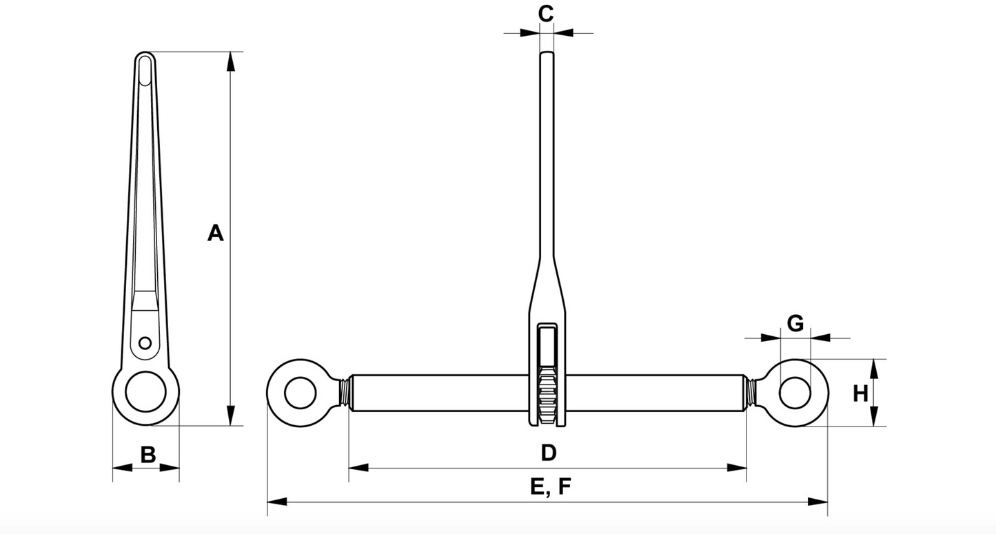 Green Pin Grade 10 Tycan Ratchet Type Loadbinder