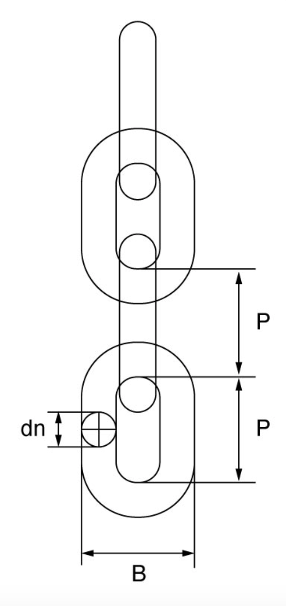 Mild Steel Short Link Chain Self Colour Dimensions from RiggingUK