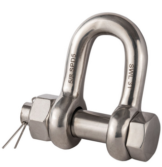  Stainless Steel Load Rated Safety Nut and Bolt Pin Dee Shackle